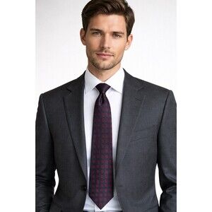 FERRELL REED for CROMWELL Houston 100% Silk Tie Floral Medallion EUC VTG